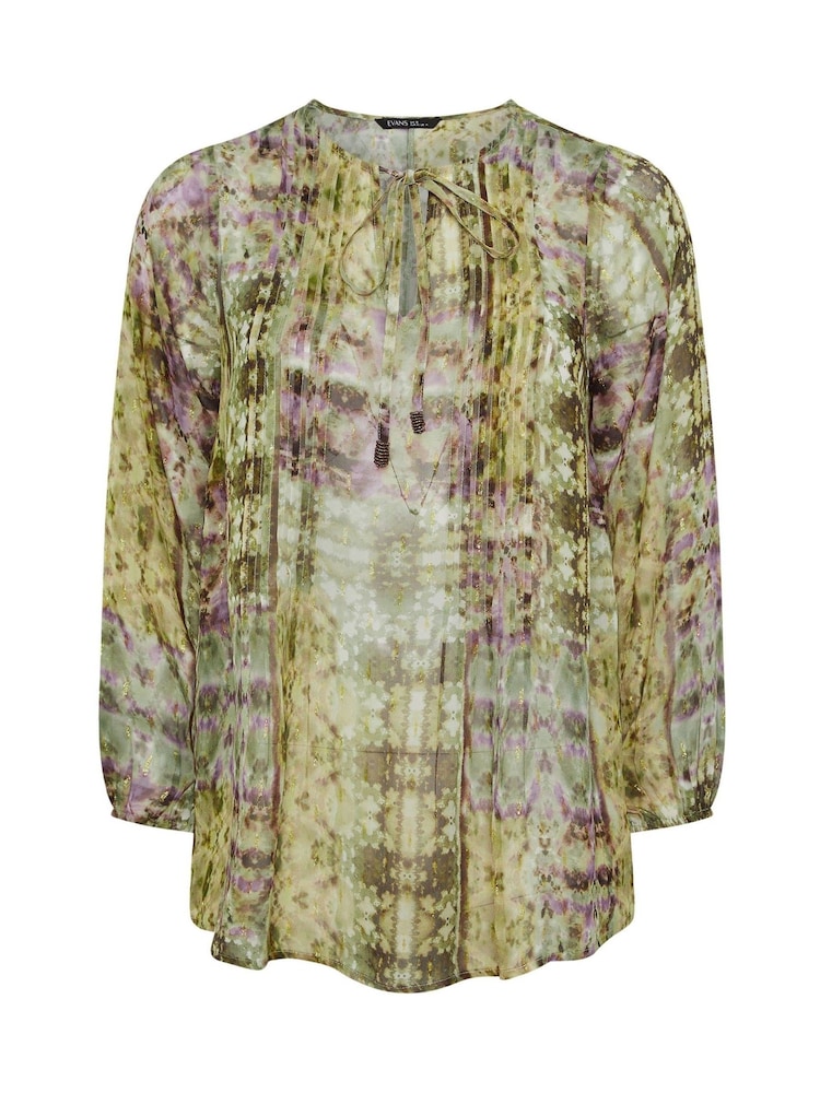 Evans Green Tie Neck Blouse - Image 6 of 6 Evans Green Tie Neck Blouse - Image 6 of 6
