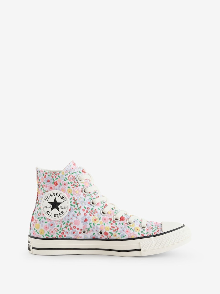Converse White Chuck Taylor All Over Floral High Trainers - Image 1 of 1 Converse White Chuck Taylor All Over Floral High Trainers - Image 1 of 1