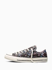 Converse Black/White Chuck Taylor All Over Floral Low Trainers - Image 3 of 6