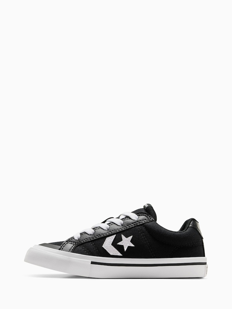 Converse Black/White Sport Casual Low Trainers - Image 2 of 7