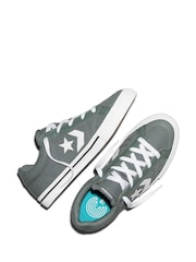 Converse Grey/White Sport Casual Low Trainers - Image 6 of 7