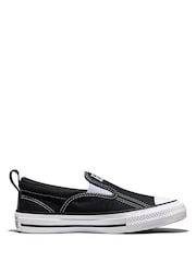 Converse Black/White Malden Low Slip On Trainers - Image 2 of 8