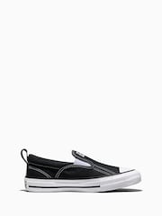 Converse Black/White Malden Low Slip On Trainers - Image 6 of 8