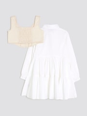 River Island White Girls Hybrid Shirt Dress - Image 2 of 5
