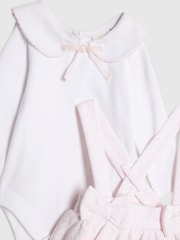 River Island Pink Baby Girls Jacquard Pinny Dresses 3 Pack - Image 4 of 5