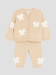 River Island Brown Baby Girls Crochet Bow Cardigan Set - Image 2 of 5