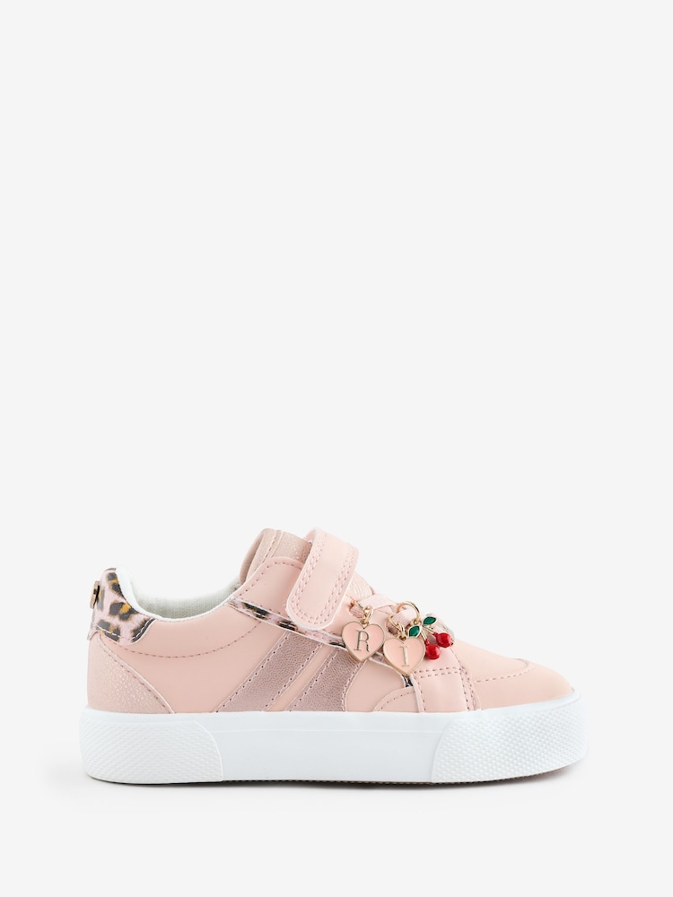 River Island Pink Girls Leopard Print Trainers - Image 1 of 1