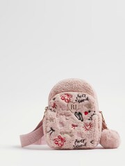 River Island Pink Girls Borg Doodle Festival Bag - Image 1 of 5