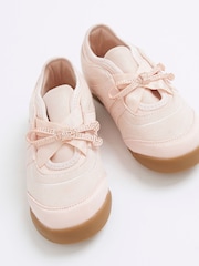 River Island Pink Girls Bow Thin Runner Trainers - Image 4 of 5