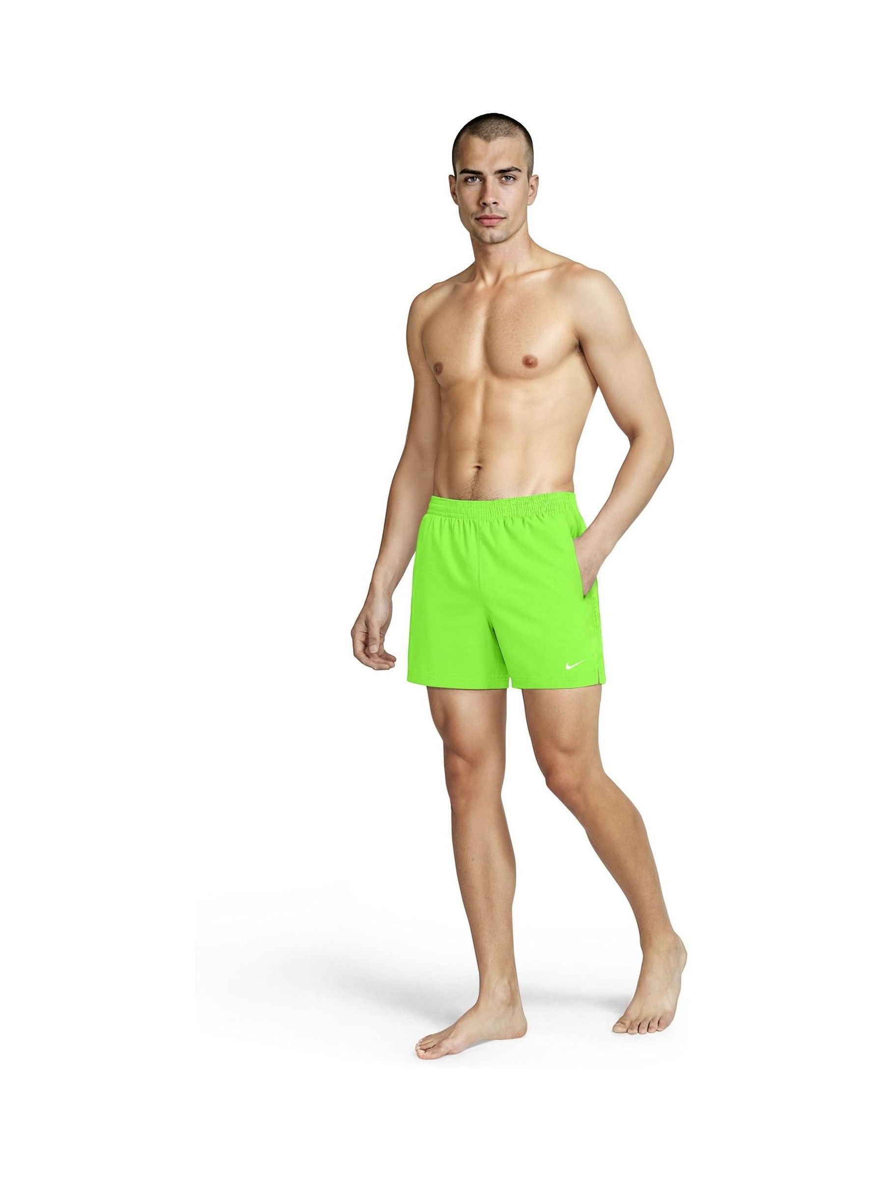 Buy Nike Dark Green 5 Inch Essential Volley Swim Shorts from the
