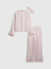 River Island Pink Girls Hotfix Fur Cuff Satin Pyjamas - Image 2 of 5