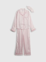River Island Pink Girls Hotfix Fur Cuff Satin Pyjamas - Image 3 of 5