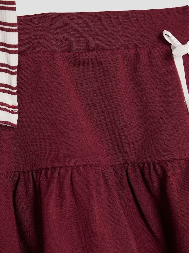 River Island Red Girls Stripe Polo Shirt and Skirt Set - Image 5 of 5