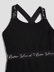 River Island Black Elastic Textured Swimsuit - Image 3 of 4