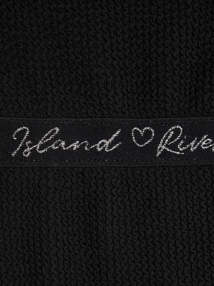 River Island Black Elastic Textured Swimsuit - Image 4 of 4