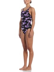 Nike Purple Hydrastrong Multi Print Fastback Swimsuit - Image 5 of 5