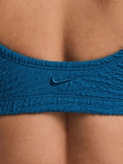 Nike Blue Shoreline Pucker Textured Bralette Bikini Top - Image 3 of 4