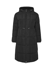 Yours Curve Black Borg Midi Padded Puffa Coat - Image 6 of 6
