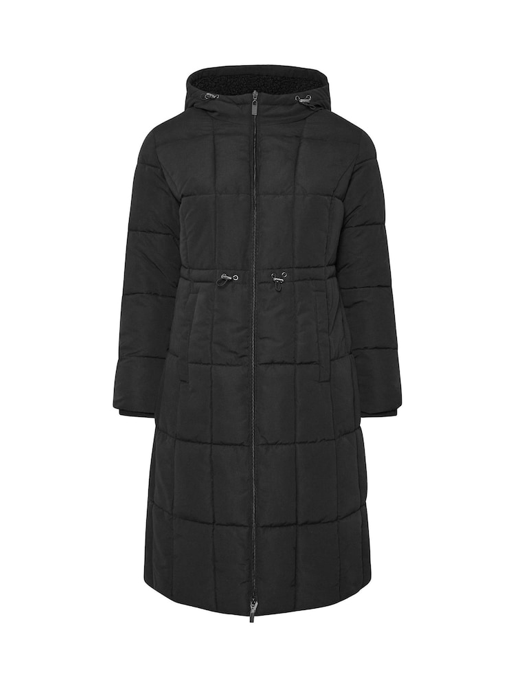 Yours Curve Black Borg Midi Padded Puffa Coat - Image 6 of 6