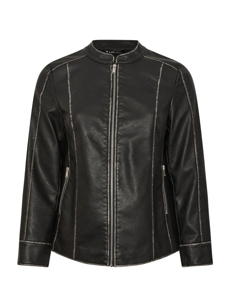 Yours Curve Black Moto PU Jacket - Image 6 of 6