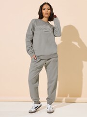 PixieGirl Petite Grey Stockholm Embossed Sweatshirt - Image 3 of 6