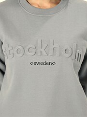PixieGirl Petite Grey Stockholm Embossed Sweatshirt - Image 5 of 6