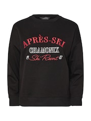 PixieGirl Petite Black Apres Ski Sweatshirt - Image 5 of 5