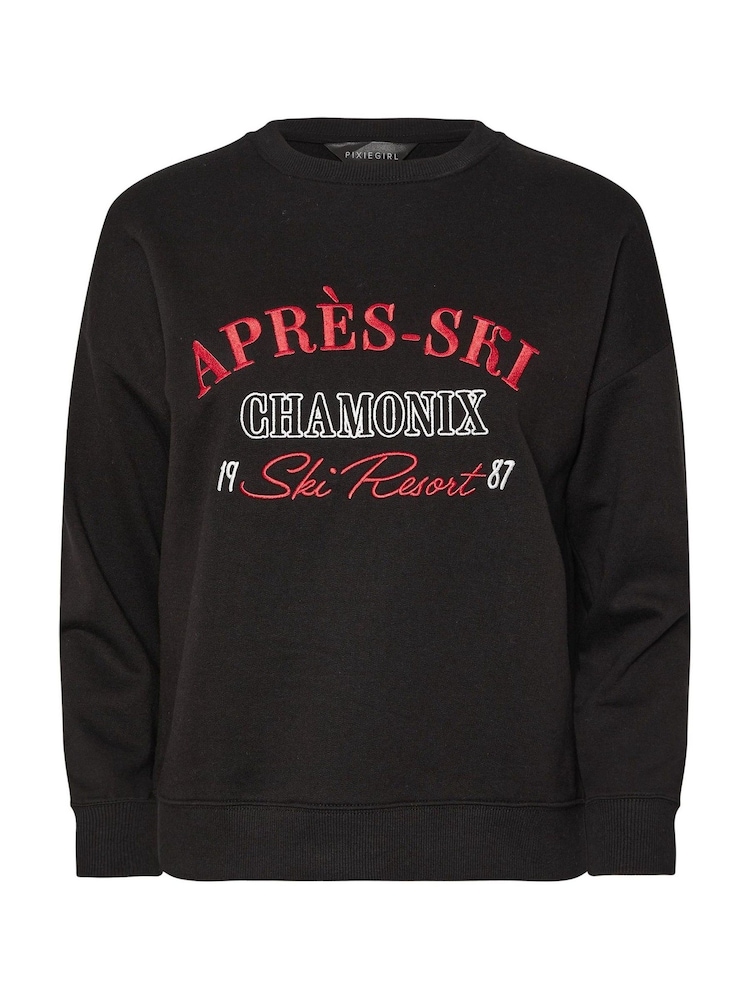 PixieGirl Petite Black Apres Ski Sweatshirt - Image 5 of 5