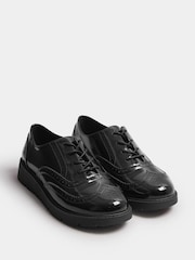 Yours Curve Black Extra Wide Fit Lace-Up Brogues - Image 3 of 5