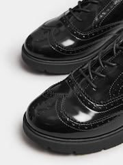 Yours Curve Black Extra Wide Fit Lace-Up Brogues - Image 4 of 5