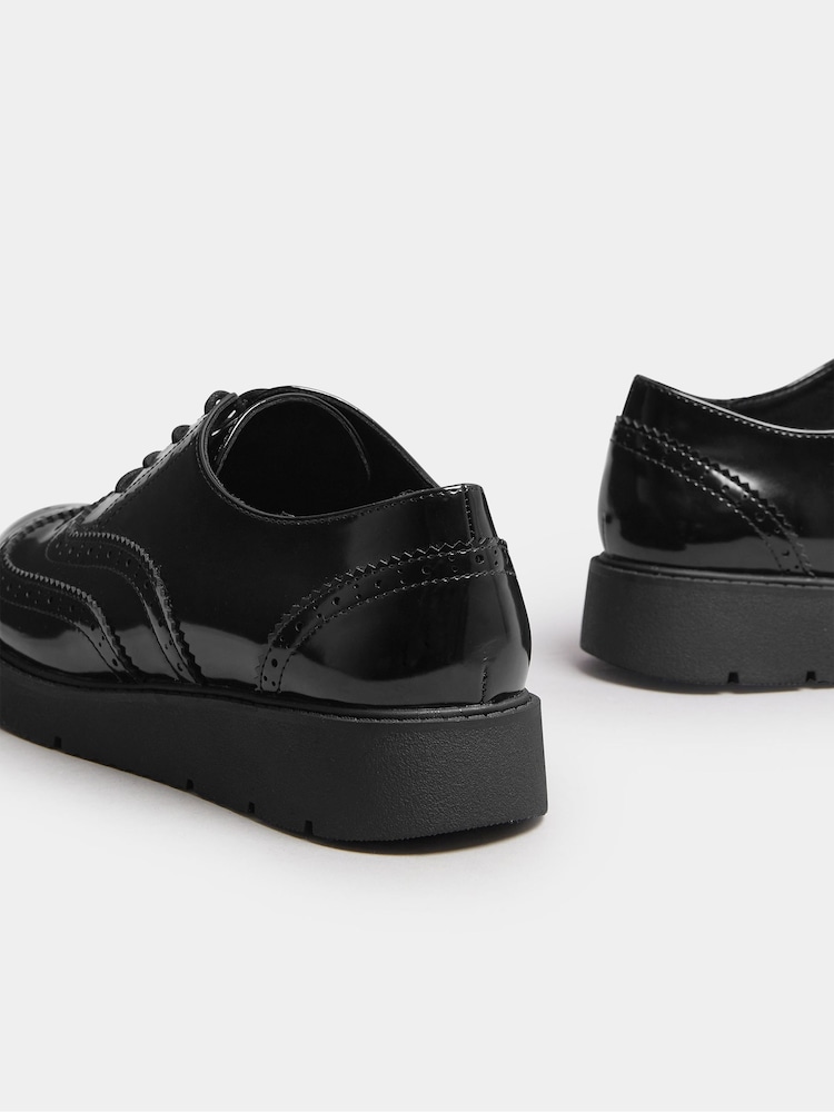 Yours Curve Black Extra Wide Fit Lace-Up Brogues - Image 5 of 5