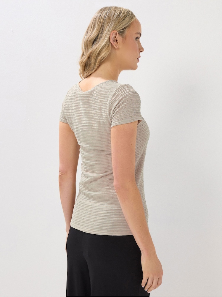 Long Tall Sally White Textured Slash Neck Top - Image 2 of 5 Long Tall Sally White Textured Slash Neck Top - Image 2 of 5