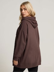 Yours Curve Brown Coffee Club Hoodie - Image 3 of 5