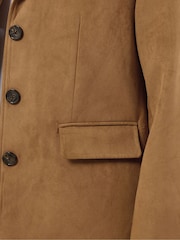 Yours Curve Brown Suede Blazer - Image 4 of 5