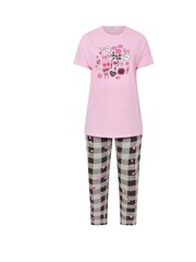 Yours Curve Gingham Bow Short Sleeve Wide Leg Pyjama Set - Imagem 5 de 5