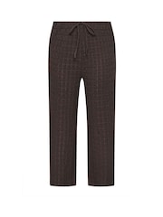 Yours Curve Brown Wide Fit Bubble Texture Wide Leg Trousers - Image 5 of 5
