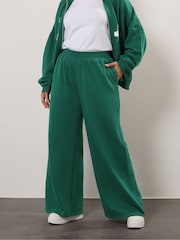 Yours Curve Green Wide Leg Joggers - Image 1 of 6
