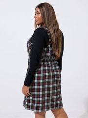 Yours Curve Red Limited Check Pinafore - Image 2 of 5