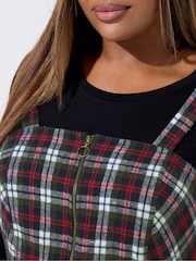 Yours Curve Red Limited Check Pinafore - Image 4 of 5