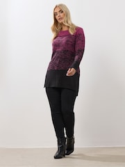 Yours Curve Pink Colourblock Jumper - Image 2 of 5