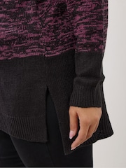 Yours Curve Pink Colourblock Jumper - Image 4 of 5