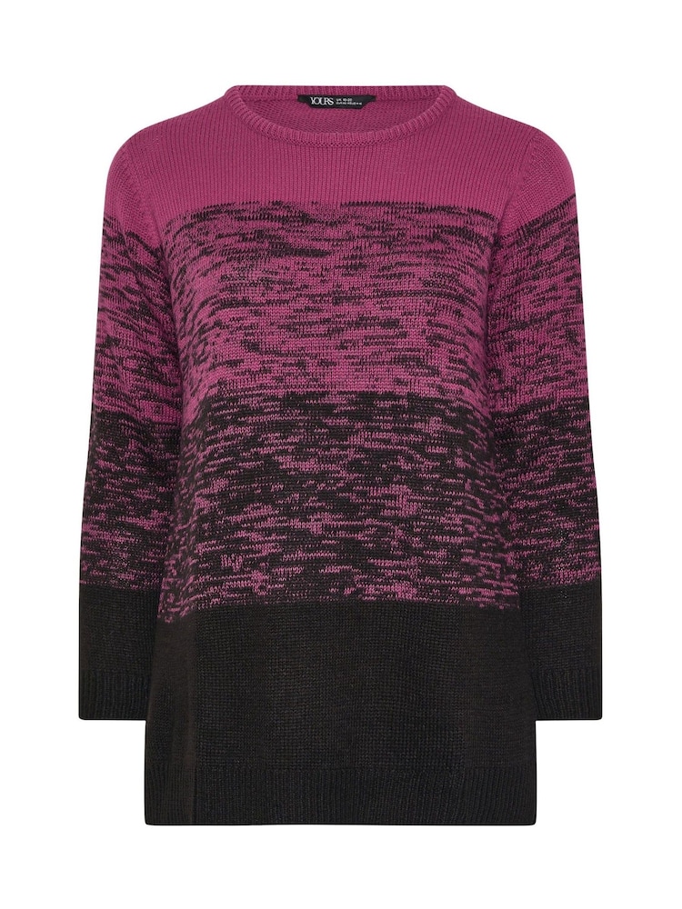 Yours Curve Pink Colourblock Jumper - Image 5 of 5