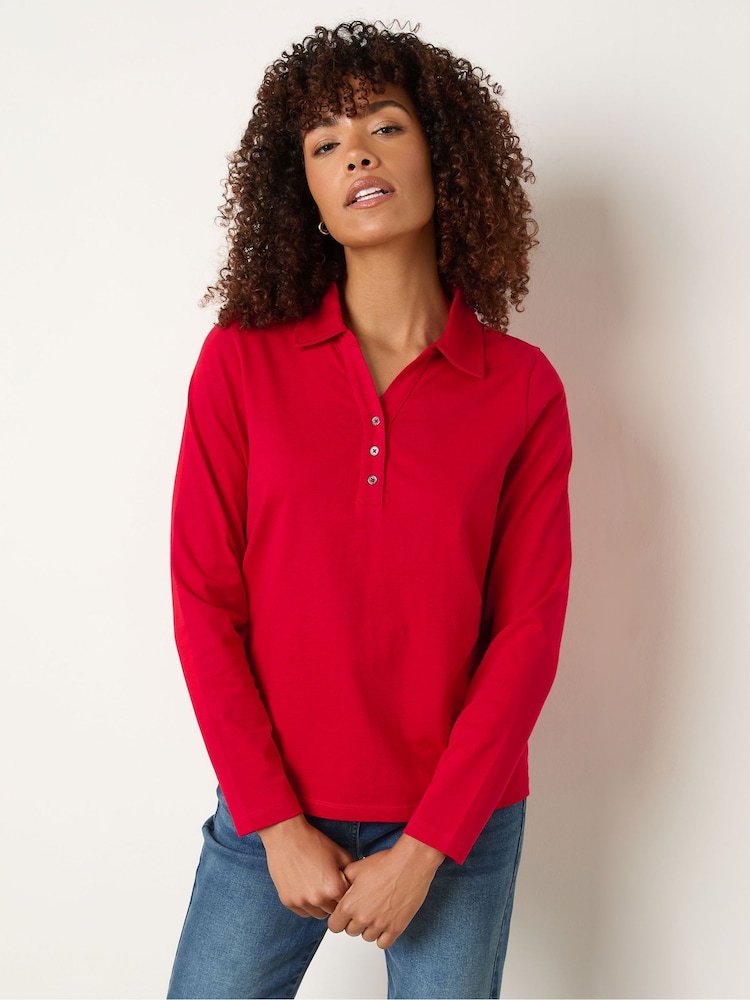 M&Co Red Plain Polo Shirt - Image 1 of 5 M&Co Red Plain Polo Shirt - Image 1 of 5