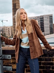 Long Tall Sally Brown Premium Suede Jacket - Image 1 of 10