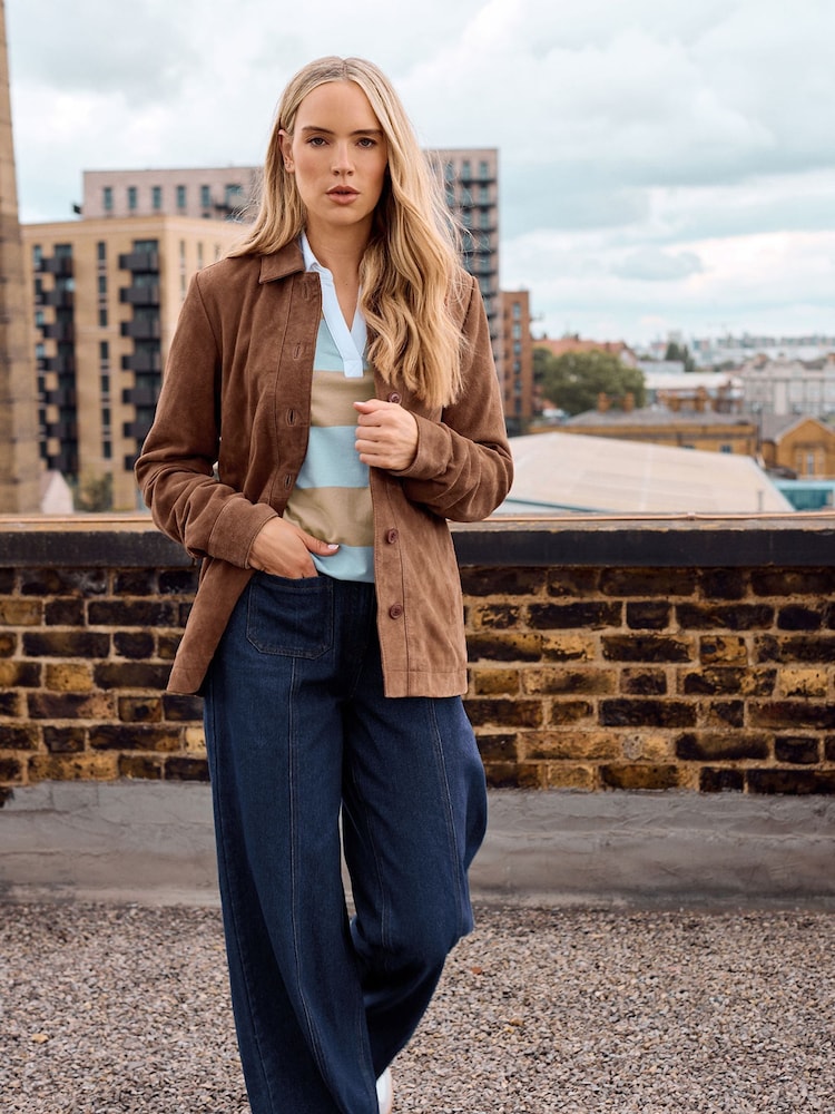 Long Tall Sally Brown Premium Suede Jacket - Image 2 of 10