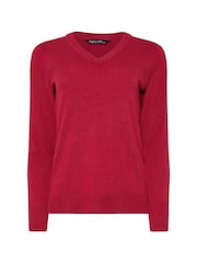 أحمر - كنزة أساسية بياقة حرف V من M&Co - صورة 5 من 5