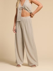 Natural - Calças de crochê PixieGirl Petite Wide Leg - Imagem 1 de 5