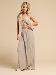 Natural - Calças de crochê PixieGirl Petite Wide Leg - Imagem 2 de 5