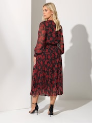 Yours Curve Black London Pleated Shirt Dress - Image 3 of 5