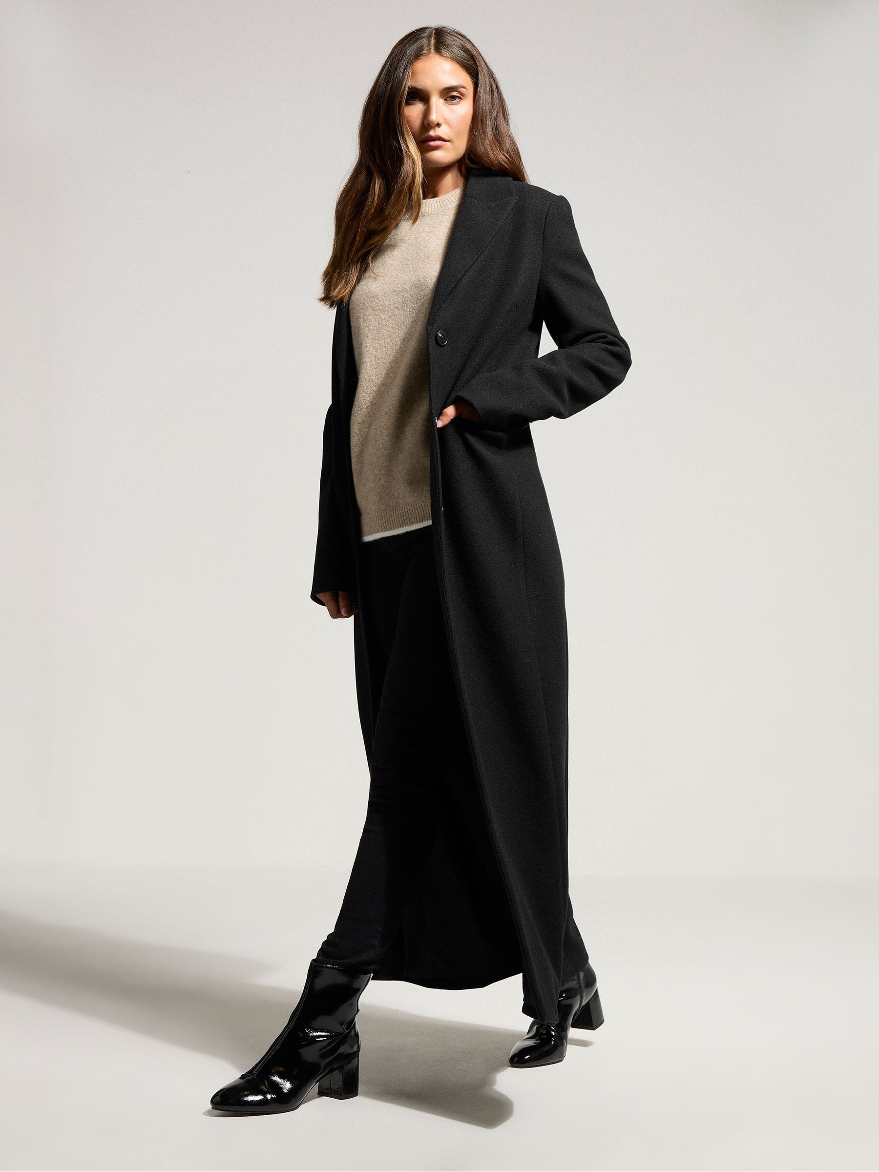 Buy Long Tall Sally Black Maxi City Coat from Next Canada